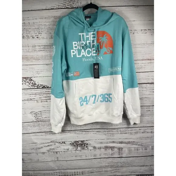 The Birth Place Sweatshirt Set Men's Medium Hoodie Joggers 24/7 365 USA - Picture 2 of 13